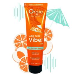 Tubo Orgie Vibe Low Sex on the Beach con ilustraciones de cítricos y sombrilla