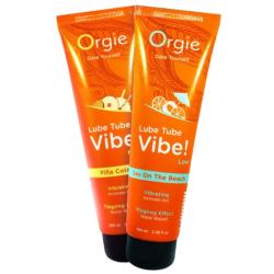 Tubos Orgie Vibe Low Sex on the Beach delante y Vibe Medium Piña Colada detrás