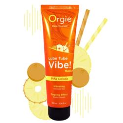 Tubo Orgie Vibe Medium Piña Colada con ilustraciones de piña, cocos y pajitas