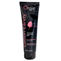 Envase negro Orgie Cotton Candy de 100 ml con letras rosas y dibujo de algodón de azúcar