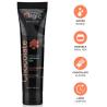 Tubo Orgie Lube Tube Chocolate de 100 ml junto a iconos informativos naranjas