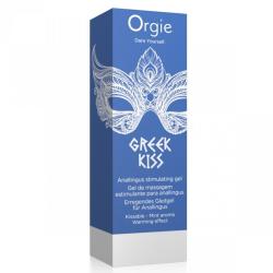 Caja azul de Orgie Greek Kiss de 50 ml con ilustración blanca de un antifaz