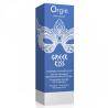Caja azul de Orgie Greek Kiss de 50 ml con ilustración blanca de un antifaz