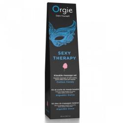 Caja negra del set Orgie Sexy Therapy Cotton Candy de 100 ml con antifaz azul dibujado
