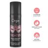 Envase negro de Orgie Tighten de 15 ml con tapón e iconos rosas