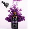 Orgie Orgasm Drops con cuentagotas abierto sobre una nube violeta decorativa