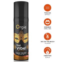 Orgie Dual Vibe Sex on the Beach con tapón e iconos naranjas