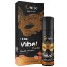 Envase y caja de Orgie Dual Vibe Sex on the Beach con dibujos de cóctel