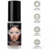 Frasco Orgie Juicy Oral con tapón negro, rostro en la etiqueta e iconos grises