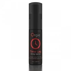 Vista frontal del frasco negro de Orgie Time Lag de 25 ml
