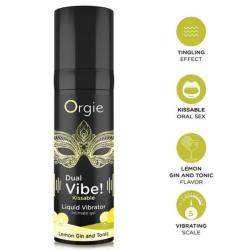 Gel Orgie Dual Vibe Lemon Gin and Tonic con iconos amarillos y nivel 5
