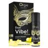 Caja y frasco Orgie Dual Vibe Lemon Gin and Tonic con dibujos de limones