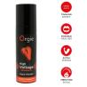 Orgie High Voltage Strawberry con una fresa en el envase e iconos rojos de intensidad 10