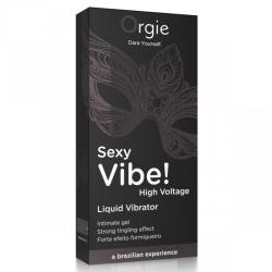 Caja Orgie Sexy Vibe High Voltage en negro y gris con dibujo de antifaz