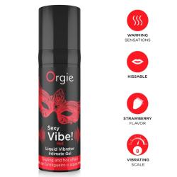 Orgie Sexy Vibe Hot con iconos rojos de calor, fresa e intensidad 8