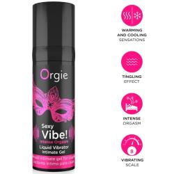 Orgie Sexy Vibe Intense Orgasm con iconos fucsias de calor, frío e intensidad 8