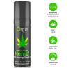Orgie Hemp! Intense Orgasm con hoja verde en el envase e iconos de intensidad 7