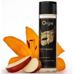 Orgie Sexy Therapy Amor 200 ml junto a una flor y fruta decorativas