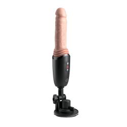 King cock plus - thrusting cock pro dildo de silicona con empuje vibración y calor light 12,7 cm
