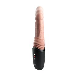 King cock plus - thrusting cock pro dildo de silicona con empuje vibración y calor light 12,7 cm