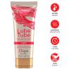 Orgie Lube Tube Hot 150 ml, tubo con iconos informativos rojos