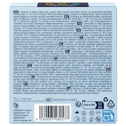 Reverso del estuche Mister Size Slim con información del producto