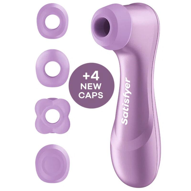 Satisfyer Pro 2 Generation 4 amatista con sus cuatro cabezales