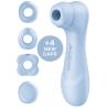 Satisfyer Pro 2 Generation 4 azul sereno con sus cuatro cabezales
