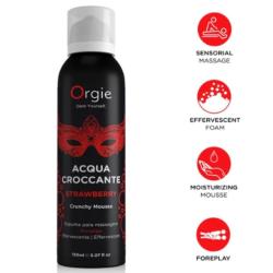 Orgie Acqua Croccante fresa 150 ml con iconos informativos