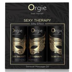 Caja Orgie Sexy Therapy Mini Size Collection con tres aceites de 30 ml