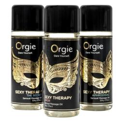 Los tres frascos del set Orgie Sexy Therapy Mini Size Collection