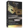 Caja del kit Orgie Pearls Lust Massage con ilustración del collar