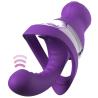 Veloura Touch G-Spot morada en vista oblicua con ondas ilustradas