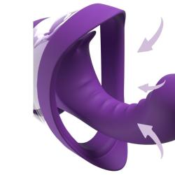 Detalle del eje curvado texturizado de Veloura Touch G-Spot con flechas ilustradas