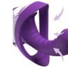 Detalle del eje curvado texturizado de Veloura Touch G-Spot con flechas ilustradas