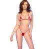 Microbikini CR4900 rojo sobre modelo, vista frontal sobre fondo blanco