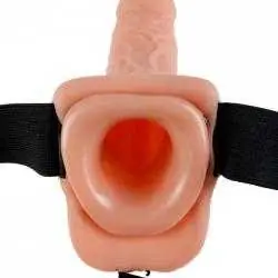 Fetish fantasy series 9" hollow strap-on with balls 22.9cm natural