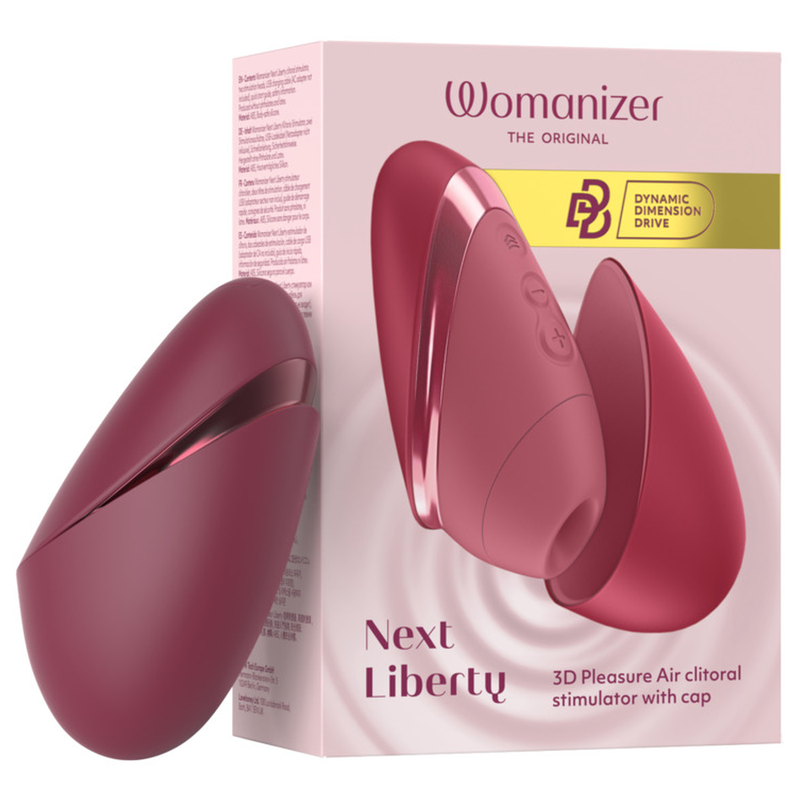 Womanizer Next Liberty burdeos con su caja