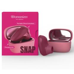 Womanizer Snap estimulador de clítoris burdeos con estuche de carga