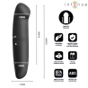 Medidas del vibrador Intense Phil negro: 13 cm de largo y 3,1 cm de ancho