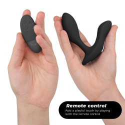 We-Vibe Vector+ masajeador de próstata negro, imagen 3 del juguete, su caja y su contenido