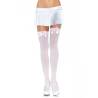 Medias opacas rosa con lazo Leg Avenue Kay, con minifalda blanca