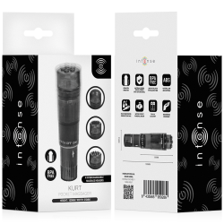 Caja del Intense Kurt negro Pocket Massager por delante y por detrás