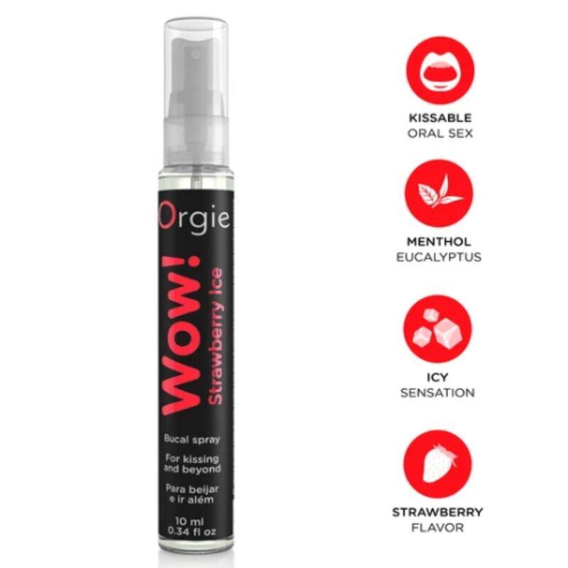 Orgie - wow! strawberry ice spray bucal besable efecto frío 10 ml