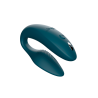We-Vibe Sync 2 verde terciopelo sobre fondo negro, vista en ángulo