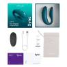 Contenido de la caja del We-Vibe Sync 2 verde terciopelo: vibrador, mando, cable, lubricante y bolsa