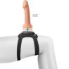 Lap Strap con un dildo acoplándose