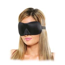 Antifaz acolchado Deluxe Fantasy Love Mask negro puesto en una modelo