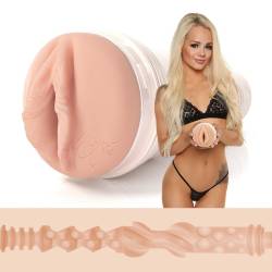 Fleshlight Girls Elsa Jean Tasty con la modelo y detalle de la textura interior