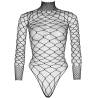 Body de red de manga larga Leg Avenue Pretty Please y cuello alto, sin modelo